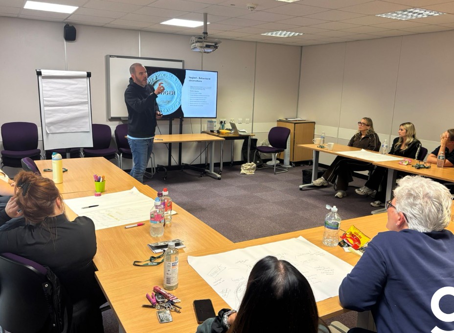 Care staff in a classroom training session
